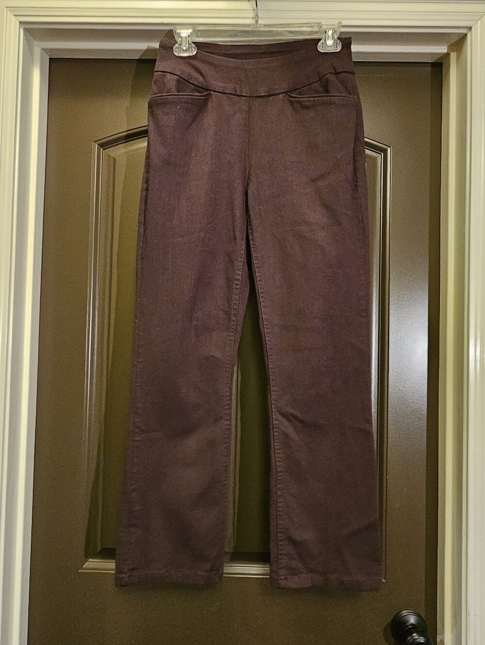 Westbound Women's Pull-On Straight Leg Pants, Brown - Size 6 Petite Regular